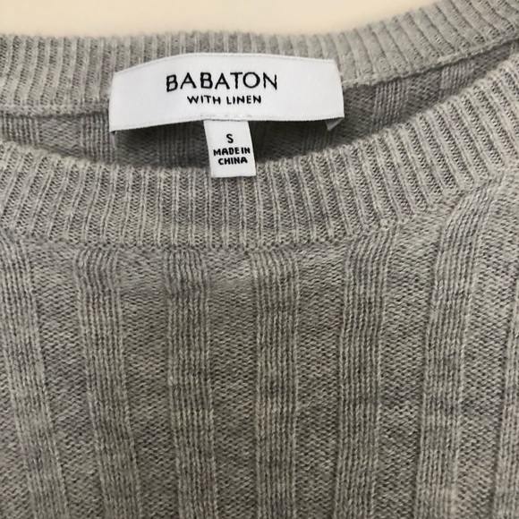 Babaton Grey Ribbed Sweater. - Picture 3 of 3